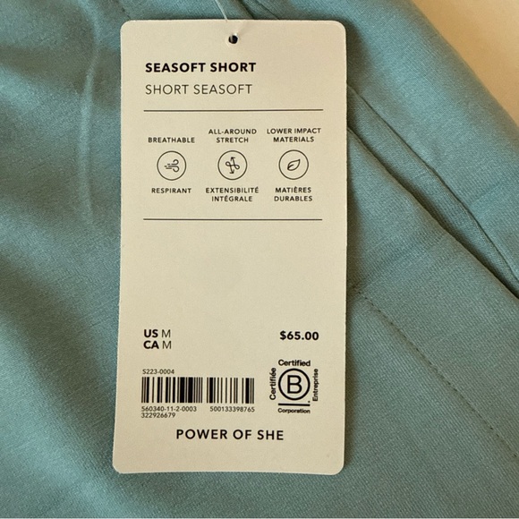 Athleta Seasoft Mid-Rise 4” Shorts Waterloo Blue NWT Mediu - Picture 6 of 8